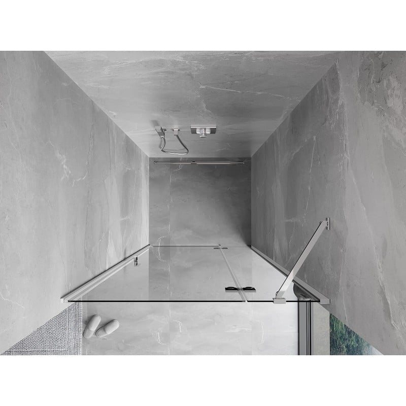 Mexen Mist-H Duschdreh-/Falttür rechts 115 cm, transparent, Chrom - 8A5-115-000-01-00-P
