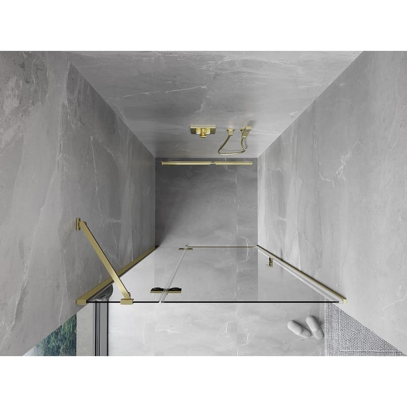 Mexen Mist-H Dusch Tür Schwenkbar Links 70 cm, Transparent, Gold - 8A5-070-000-50-00-L