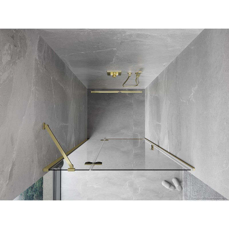 Mexen Mist-H Duschdrehtür links 85 cm, transparent, gold - 8A5-085-000-50-00-L