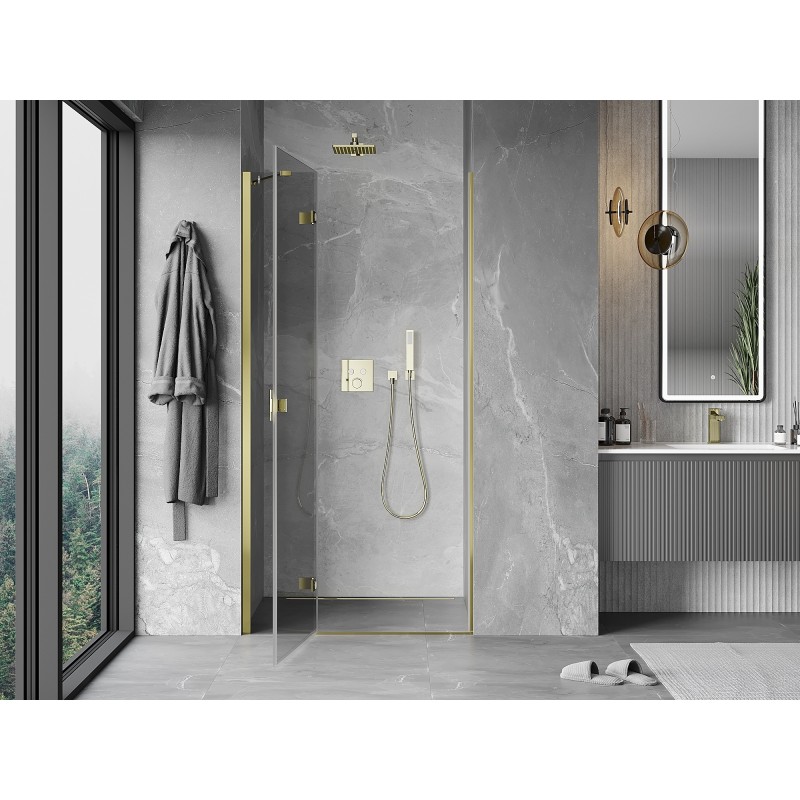 Mexen Mist-H Duschdoppeltür links 110 cm, transparent, gold - 8A5-110-000-50-00-L