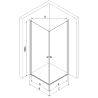 Mexen Pretoria Duo Duschkabine schwenkbar 70 x 70 cm, transparent, chrom + Duschwanne Flat - 852-070-070-01-02-4010
