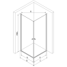 Mexen Pretoria Duo Duschkabine, schwenkbar, 80 x 80 cm, transparent, Chrom + Duschwanne Flat - 852-080-080-01-02-4010