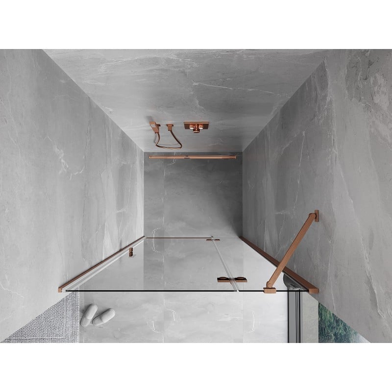 Mexen Mist-H Duschdrehtür rechts 70 cm, transparent, gebürstetes Kupfer - 8A5-070-000-65-00-P