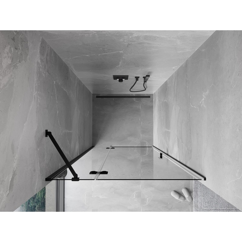 Mexen Mist-H Duschdrehtür links 120 cm, transparent, schwarz - 8A5-120-000-70-00-L