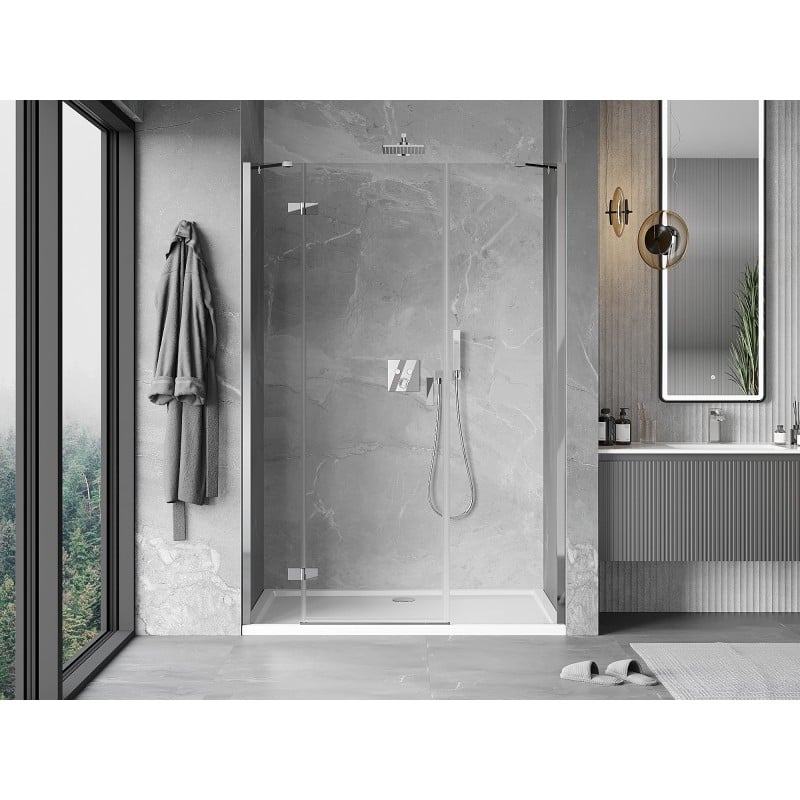 Mexen Mist-H Duschdrehtür links 135 cm, transparent, Chrom - 8A5-135-001-01-00-L