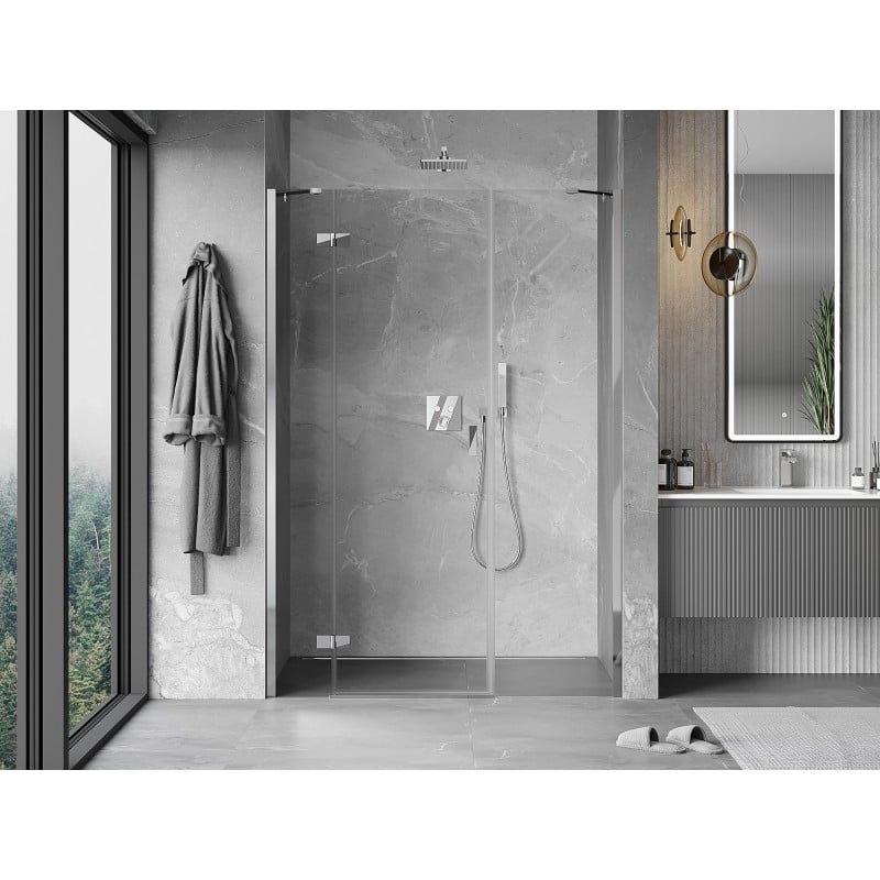 Mexen Mist-H Duschabtrennung, links öffnend, 140 cm, transparent, Chrom - 8A5-140-001-01-00-L