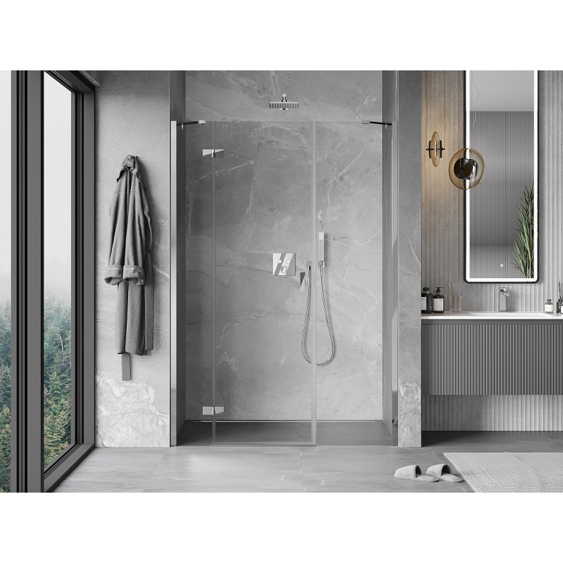 Mexen Mist-H Duschabdeckung schwenkbar links 150 cm, transparent, Chrom - 8A5-150-001-01-00-L
