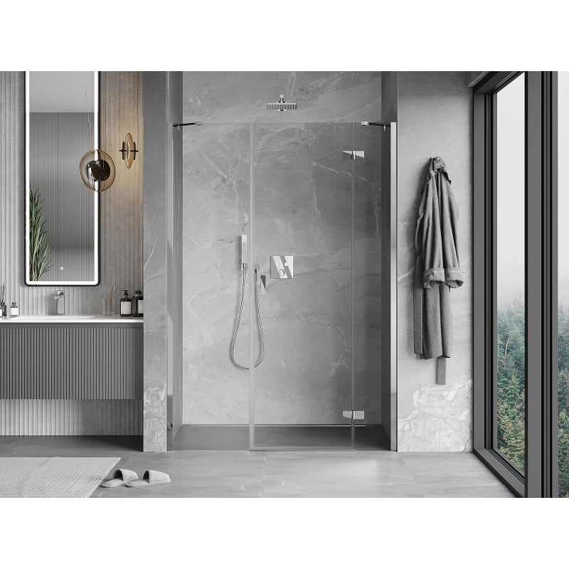 Mexen Mist-H Duschschwingtür rechts 135 cm, transparent, Chrom - 8A5-135-001-01-00-P