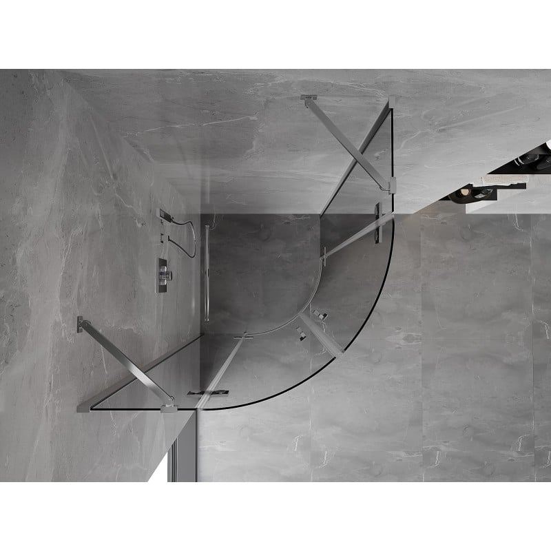 Mexen Mist halbrunde Schiebeduschkabine 100 x 100 cm, transparent, Chrom - 8A33-100-100-01-00