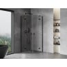 Mexen Mist Halbkreis-Duschkabine aufklappbar 70 x 70 cm, transparent, schwarz - 8A33-070-070-70-00