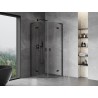 Mexen Mist L, halbkreisförmige Duschkabine mit schwenkbarer Tür 100 x 100 cm, transparent, schwarz - 8A33L-100-100-70-00