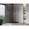 Mexen Mist Duschkabine Halbrund Schwingtür 70 x 70 cm, transparent, gebürstetes Kupfer - 8A33-070-070-65-00
