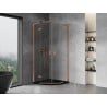 Mexen Mist L Duschkabine halbrund klappbar 90 x 90 cm, transparent, gebürstetes Kupfer - 8A33L-090-090-65-00