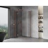 Mexen Mist L Duschkabine halbrund klappbar 90 x 90 cm, transparent, gebürstetes Kupfer - 8A33L-090-090-65-00
