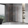 Mexen Mist L Duschkabine halbrund klappbar 90 x 90 cm, transparent, gebürstetes Kupfer - 8A33L-090-090-65-00