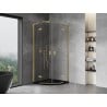 Mexen Mist L halbrunde Duschkabine klappbar 100 x 100 cm, transparent, gebürstetes Gold - 8A33L-100-100-55-00