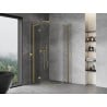 Mexen Mist L halbrunde Duschkabine klappbar 100 x 100 cm, transparent, gebürstetes Gold - 8A33L-100-100-55-00