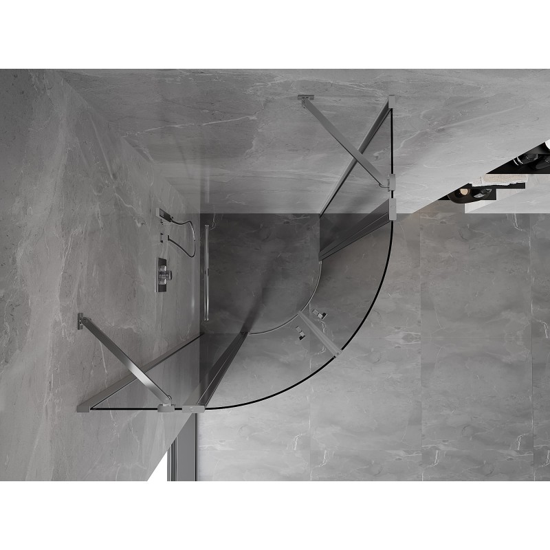 Mexen Mist Duschkabine halbrund schwenkbar 90 x 90 cm, transparent, chrom - 8A32-090-090-01-00