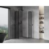 Mexen Mist L Halbkreis-Duschkabine schwenkbar 80 x 80 cm, transparent, schwarz - 8A32L-080-080-70-00