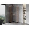 Mexen Mist L Duschkabine halbrund schwenkbar 100 x 100 cm, transparent, gebürstetes Kupfer - 8A32L-100-100-65-00