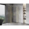 Mexen Mist Duschkabine halbrund schwenkbar 90 x 90 cm, transparent, gold - 8A32-090-090-50-00
