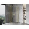 Mexen Mist halbrunde Duschkabine 90 x 90 cm, transparent, gebürstetes Gold - 8A32-090-090-55-00