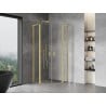Mexen Mist L halbrunde Duschkabine 80 x 80 cm, transparent, gebürstetes Gold - 8A32L-080-080-55-00