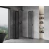 Mexen Mist Duschkabine halbrund schwenkbar 90 x 90 cm, schwarzer Rahmen, schwarz - 8A32-090-090-70-70