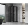 Mexen Mist Duschkabine halbrund schwenkbar 90 x 90 cm, schwarzer Rahmen, schwarz - 8A32-090-090-70-70