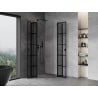 Mexen Mist Duschkabine halbrund, aufschwingbar 100 x 100 cm, schwarzes Gitter, schwarz - 8A32-100-100-70-77