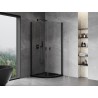 Mexen Mist halbrunde Duschkabine schwenkbar 90 x 90 cm, transparent, schwarz - 8A31-090-090-70-00
