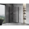 Mexen Mist Duschkabine halbrund schwenkbar 80 x 80 cm, transparent, schwarz - 8A31-080-080-70-00