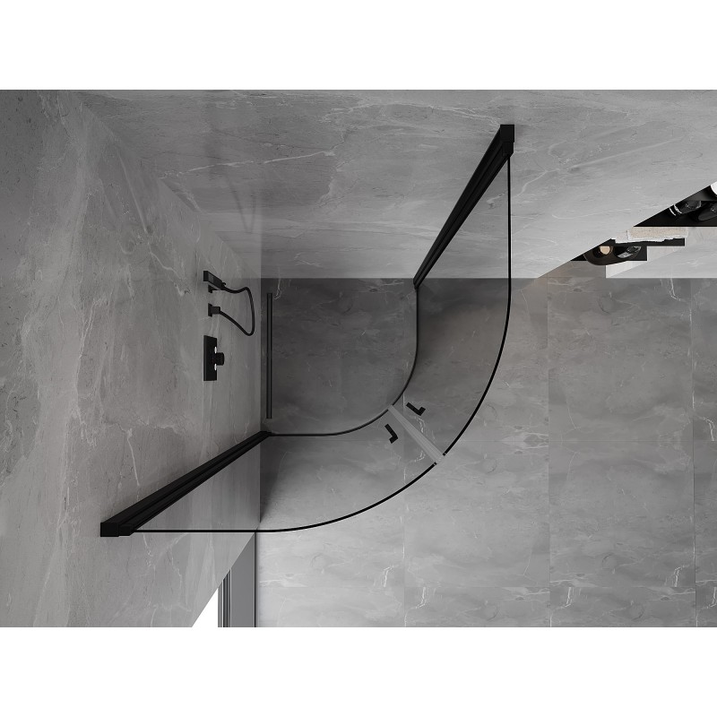 Mexen Mist Runddusche schwenkbar 70 x 70 cm, transparent, schwarz - 8A31-070-070-70-00