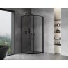 Mexen Mist halbrunde Duschkabine schwenkbar 90 x 90 cm, schwarzer Rahmen, schwarz - 8A31-090-090-70-70