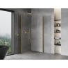 Mexen Mist halbrunde Duschkabine schwenkbar 80 x 80 cm, transparent, gold - 8A31-080-080-50-00