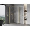 Mexen Mist Duschkabine halbrund schwenkbar 80 x 80 cm, transparent, gebürstetes Gold - 8A31-080-080-55-00