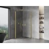 Mexen Mist Duschkabine halbrund schwenkbar 80 x 80 cm, transparent, gebürstetes Gold - 8A31-080-080-55-00
