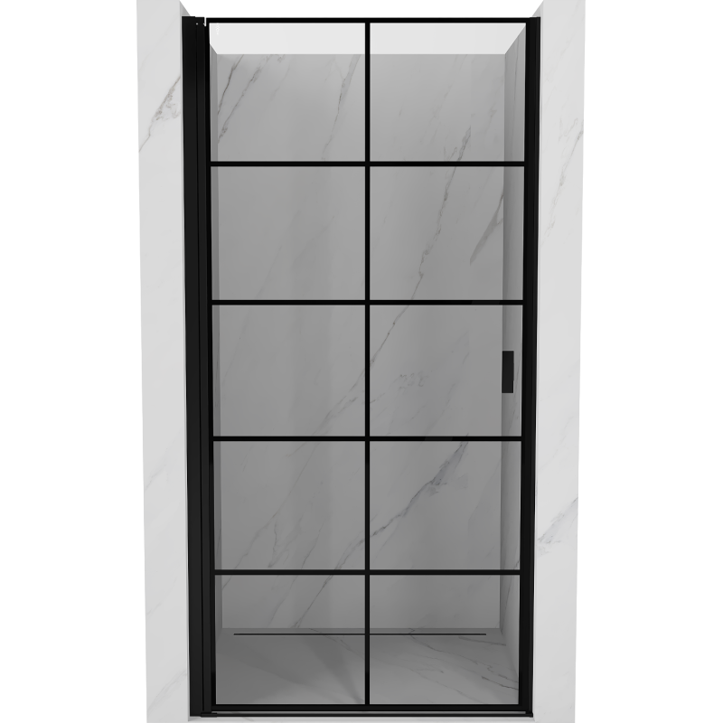 Mexen Mist-B Duschdrehtür links 80 cm, schwarzes Gitter, schwarz - 8A2-080-000-70-77-L