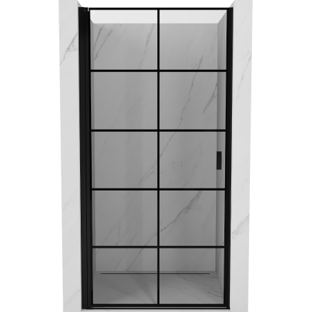 Mexen Mist-B Duschdrehtür links 80 cm, schwarzes Gitter, schwarz - 8A2-080-000-70-77-L