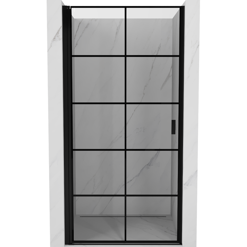 Mexen Mist-B Duschpendeltür links 90 cm, schwarzes Gitter, schwarz - 8A2-090-000-70-77-L