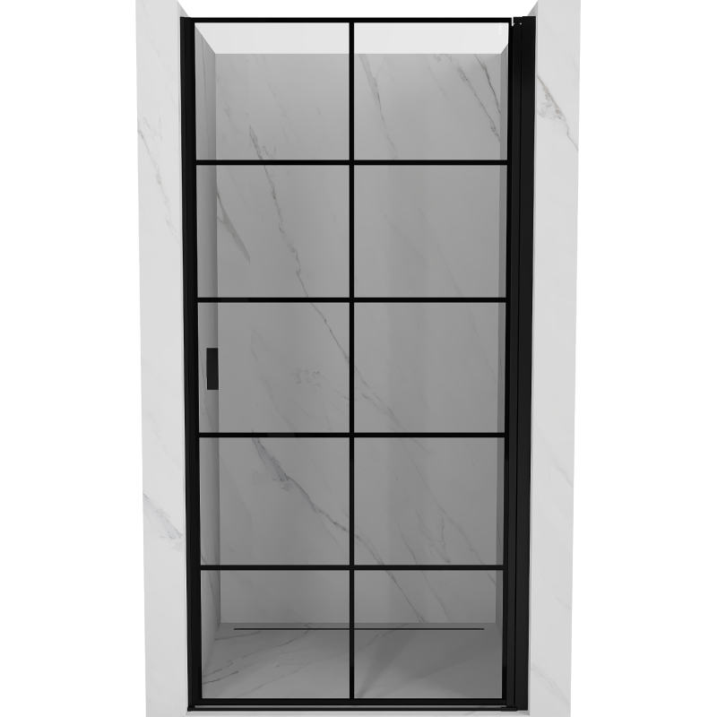 Mexen Mist-B Duschdrehtür rechts 70 cm, schwarzes Gitter, schwarz - 8A2-070-000-70-77-P