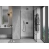 Mexen Mist-B Duschdrehtür rechts 70 cm, schwarzes Gitter, schwarz - 8A2-070-000-70-77-P