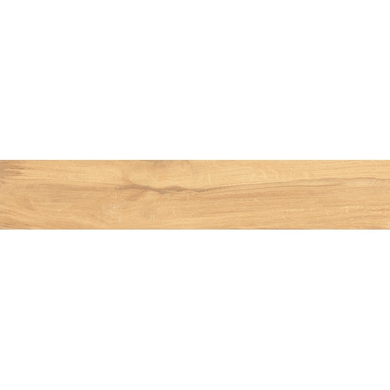 Mexen Jasperwood Beigefarbene, glasierte, rektifizierte Gresfliese G1, holzähnliche Boden- und Wandfliese 120 x 20 cm, matt