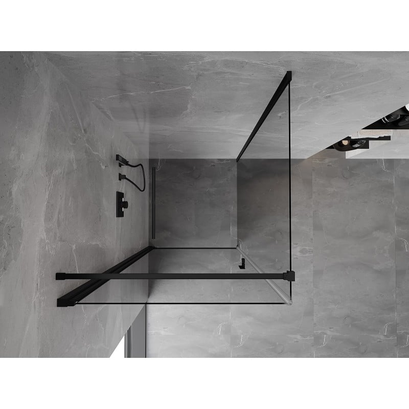 Mexen Mist-B Duschkabine schwenkbar 95 x 95 cm, transparent, schwarz - 8A2T-095-095-70-00