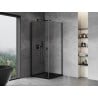 Mexen Mist-B Duschkabine schwenkbar 95 x 95 cm, transparent, schwarz - 8A2T-095-095-70-00