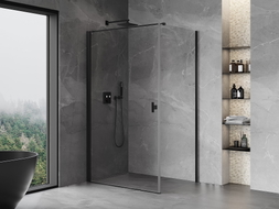 Mexen Mist-B Duschkabine zum Schwenken 90 x 75 cm, transparent, schwarz - 8A2T-090-075-70-00