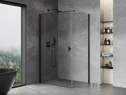 Mexen Mist-B Duschkabine, schwenkbar, 85 x 80 cm, transparent, schwarz - 8A2T-085-080-70-00