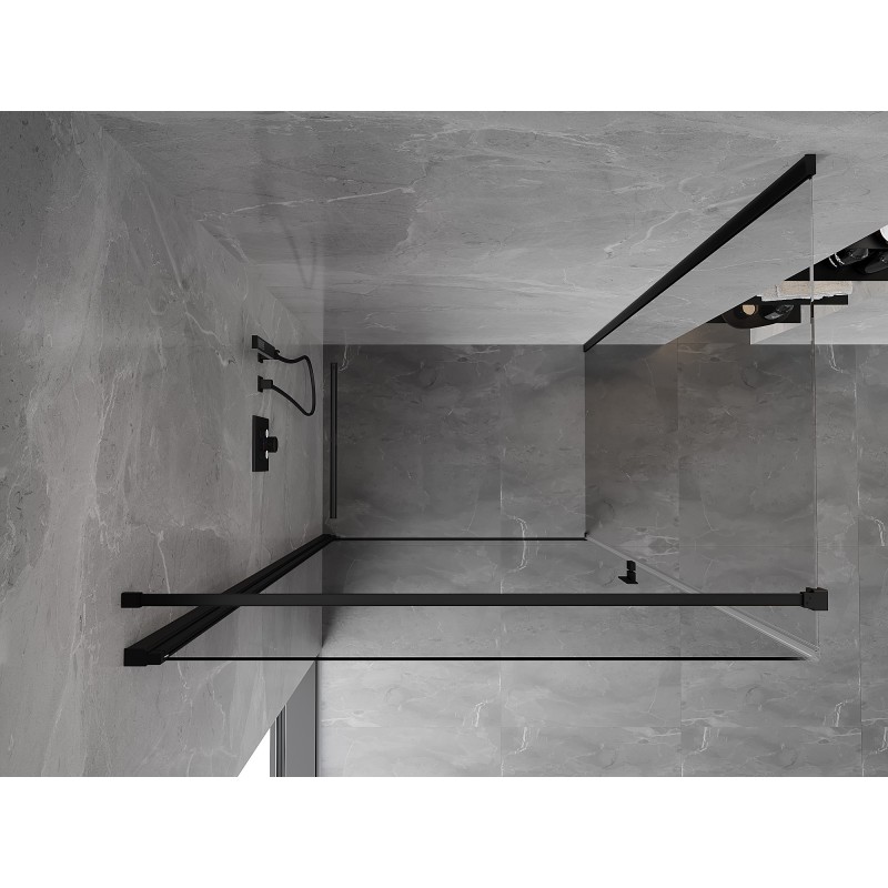 Mexen Mist-B Duschkabine zum Schwenken 75 x 100 cm, transparent, schwarz - 8A2T-075-100-70-00