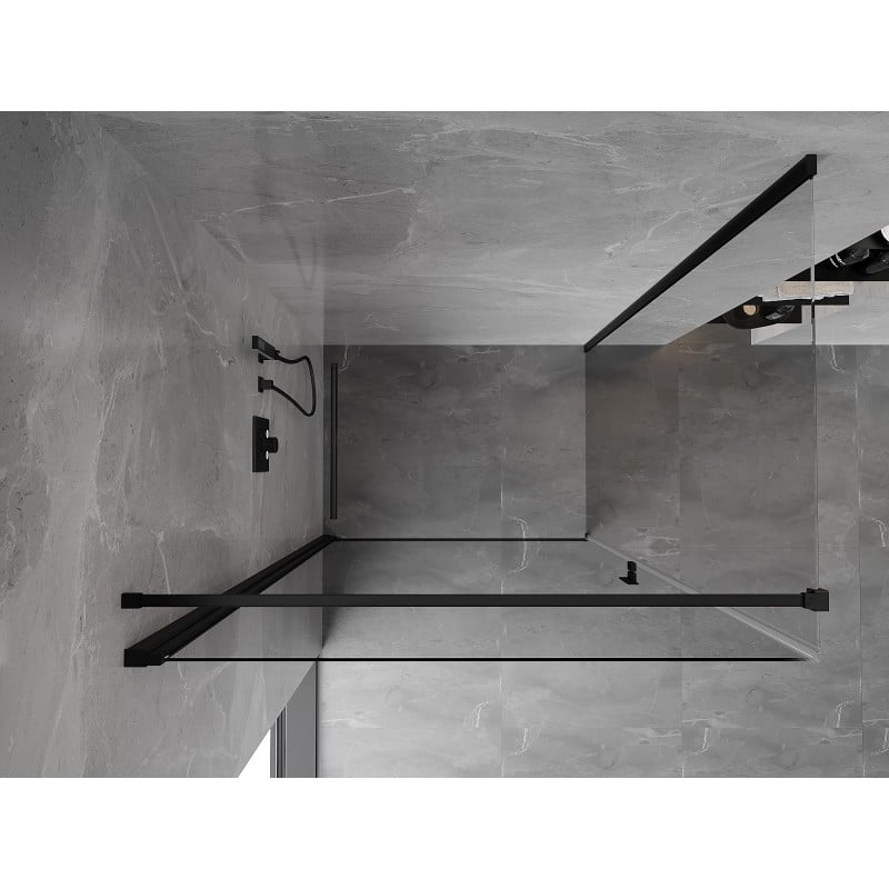 Mexen Mist-B  Duschkabine, schwenkbar 100 x 95 cm, transparent, schwarz - 8A2T-100-095-70-00