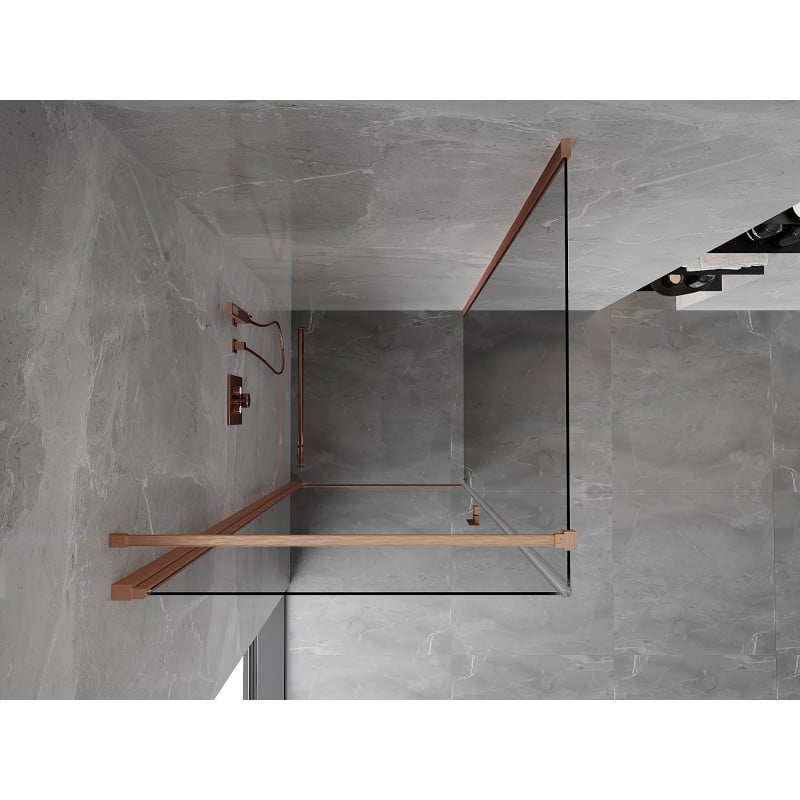 Mexen Mist-B Drehbare Duschkabine 95 x 95 cm, transparent, gebürstetes Kupfer - 8A2T-095-095-65-00
